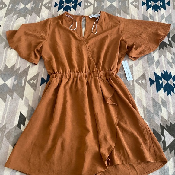 Emma & Michele Pants - Rust Orange Wrap Romper